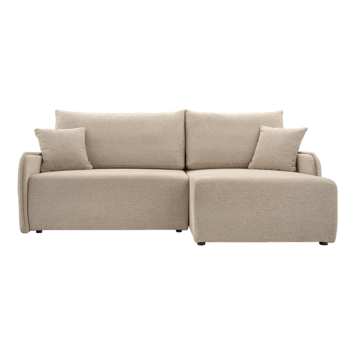 ECKSOFA BLIKO mit Schlaffunktion, Beige - Beige, Textil (198/150cm) - Fedve