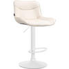 BARHOCKER Lederlook creme - Creme/Weiß, Textil/Metall (49/85/51cm) - CLP