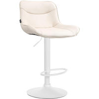 BARHOCKER Lederlook creme - Creme/Weiß, Textil/Metall (49/85/51cm) - CLP