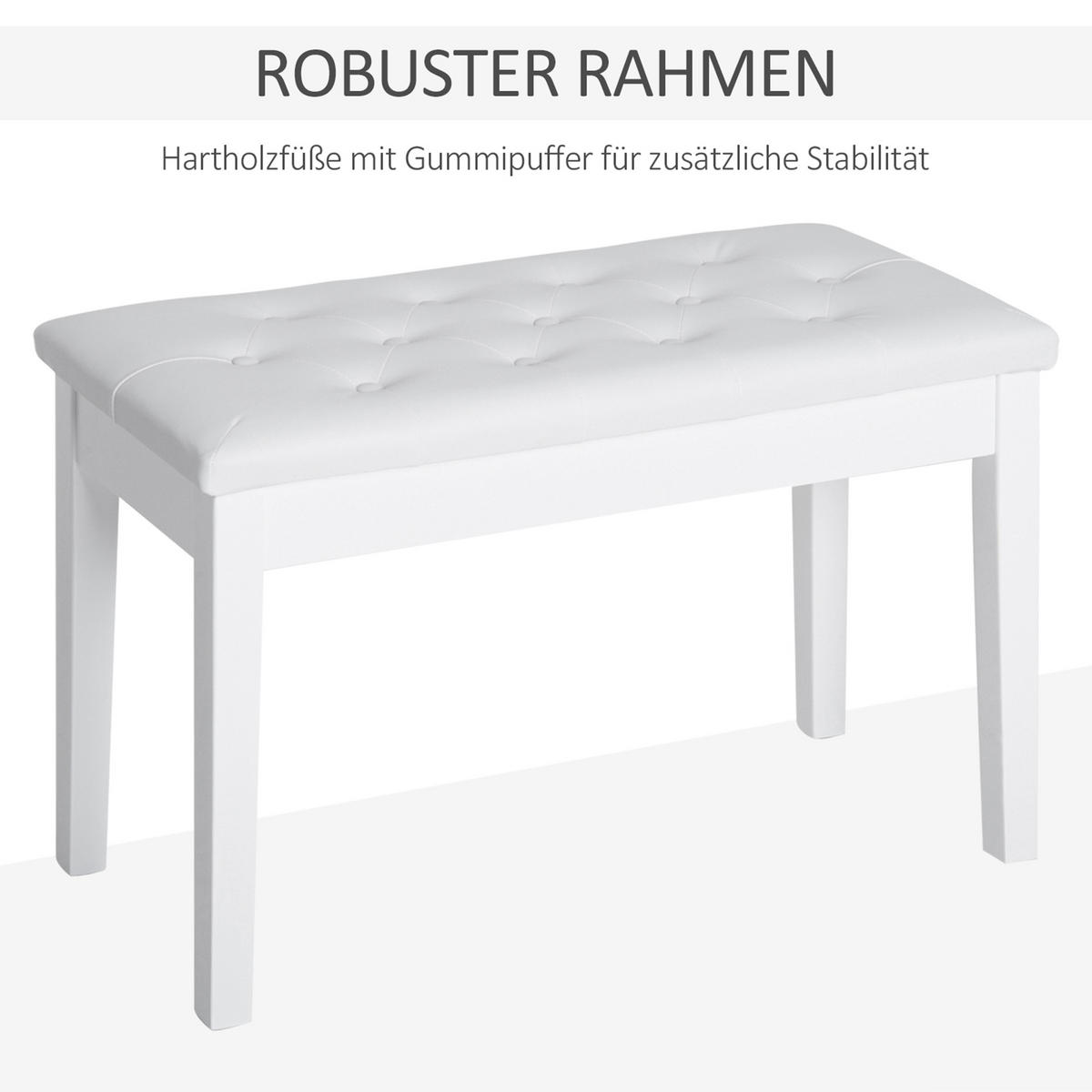 KLAVIERHOCKER, Klavierbank, Weiß - Weiß, Holz (36/50/76cm) - HOMCOM