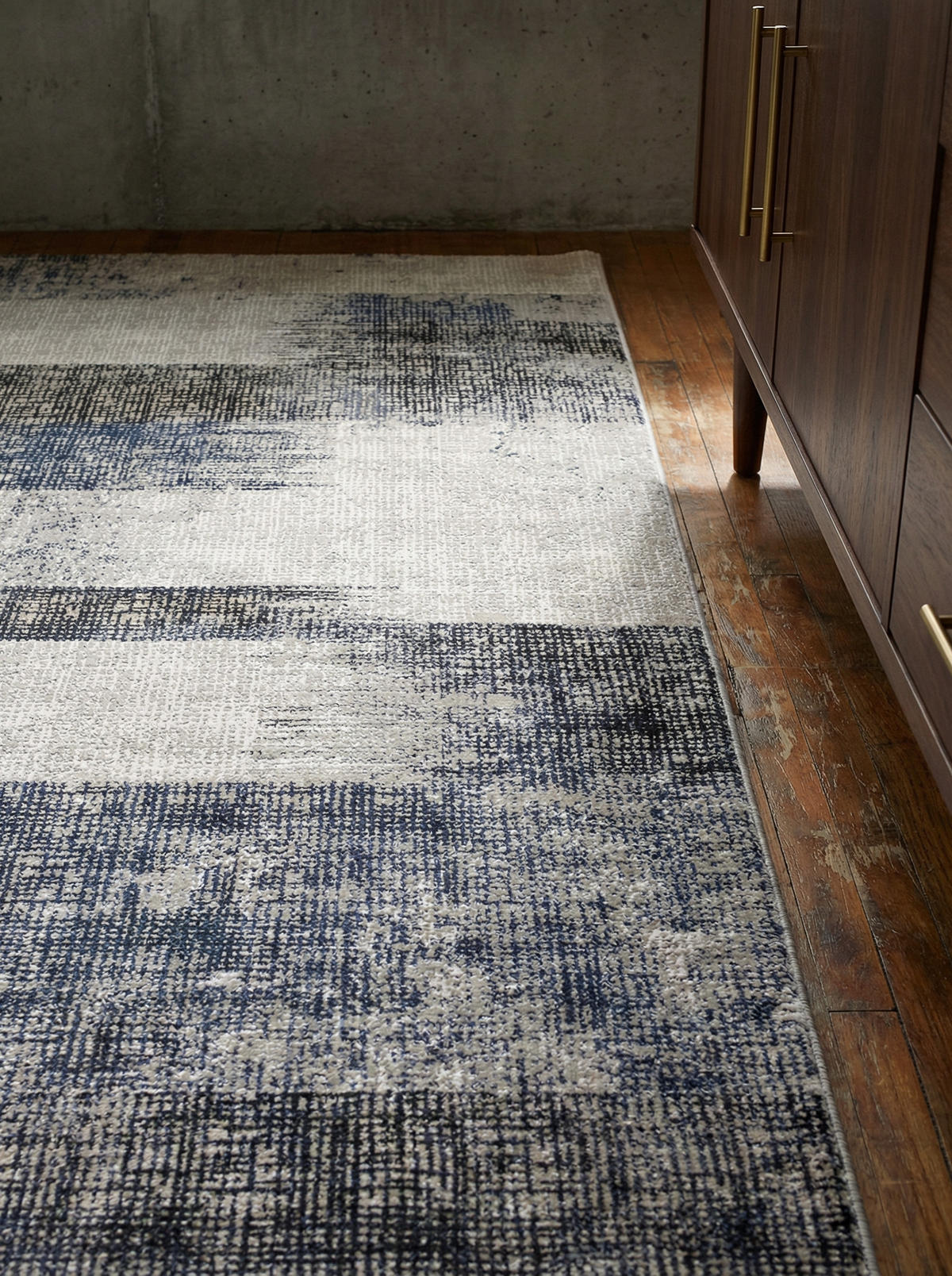 TEPPICH Velours geometrisch abstrakt pflegeleicht rutschfest TIBER-Orte, Dunkelblau 200x290 cm - Dunkelblau, Textil (200/290cm) - KADIMA DESIGN