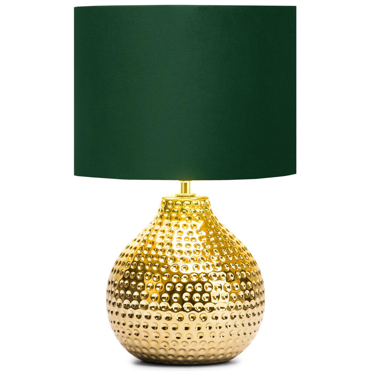 TISCHLAMPE NIPER 2-er Set, Gold/Grün - Goldfarben/Grün, Keramik/Textil (24/24/38cm) - KONSIMO®