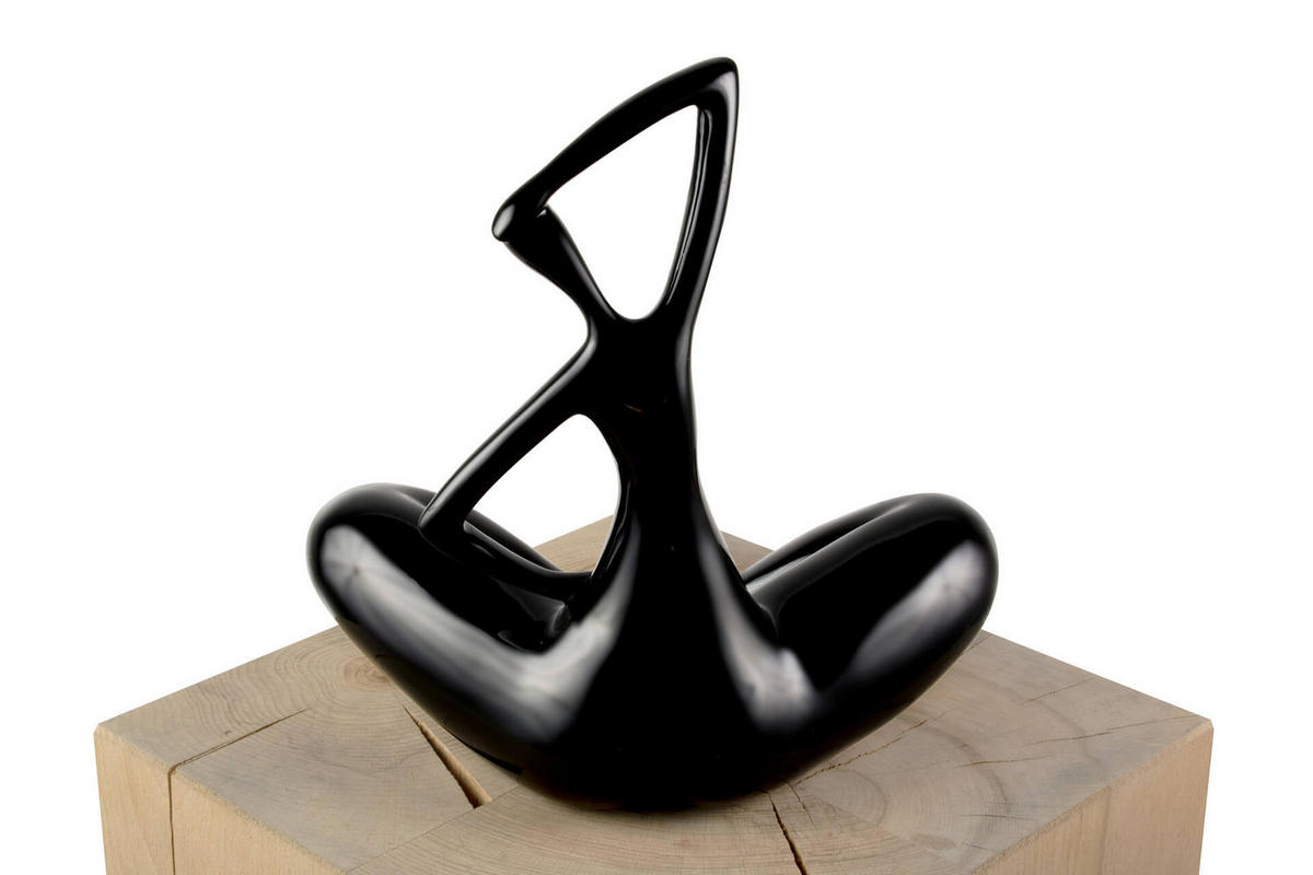 SKULPTUR Schwarz 25/28 cm - Schwarz, Stein (0.92/28/13cm) - KUNSTLOFT