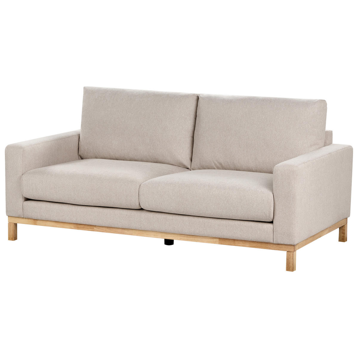 2-SITZER-SOFA beige/hellbraun Siggard - Hellbraun/Beige, Textil (184/84/92cm) - Beliani