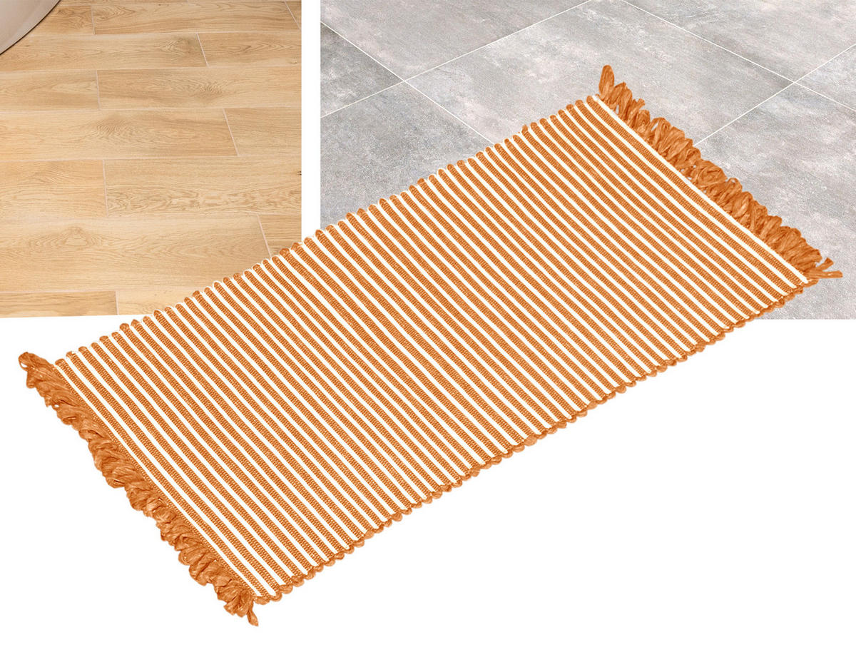 HANDGEWEBTER Läufer 60x120 cm Honig - Honig, Naturmaterialien/Textil (60/120cm) - Lashuma
