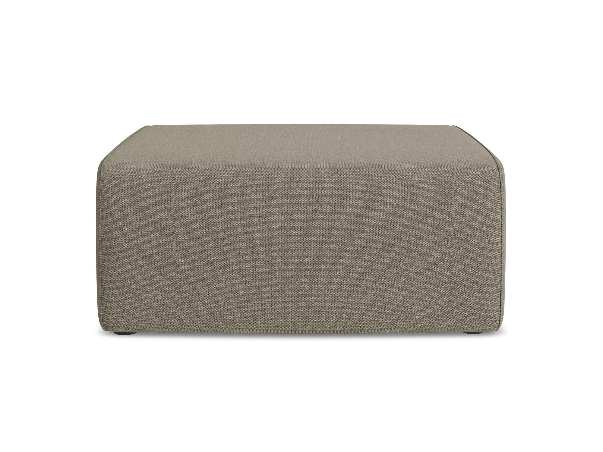 POUF Strukturstoff Stoff Beige - Beige/Schwarz, Kunststoff/Textil (90/80/60cm) - Makamii
