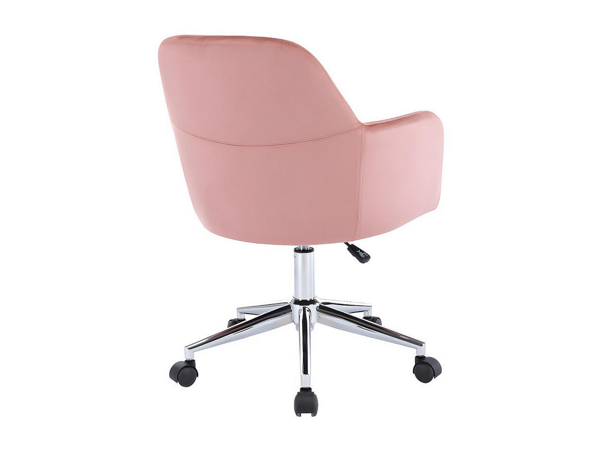 BÜROSTUHL ohne Armlehnen - 59 cmcm x 61.5 cmcm - Samt, Stoff - Puderrosa - ELEANA - Hellrosa, Textil (59/89/61.5cm) - Vente-Unique