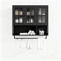BADEZIMMER-WANDSCHRANK Schwarz 88/26/82,5 cm - Schwarz, Metall (88/82.5/26cm) - PANGIVO