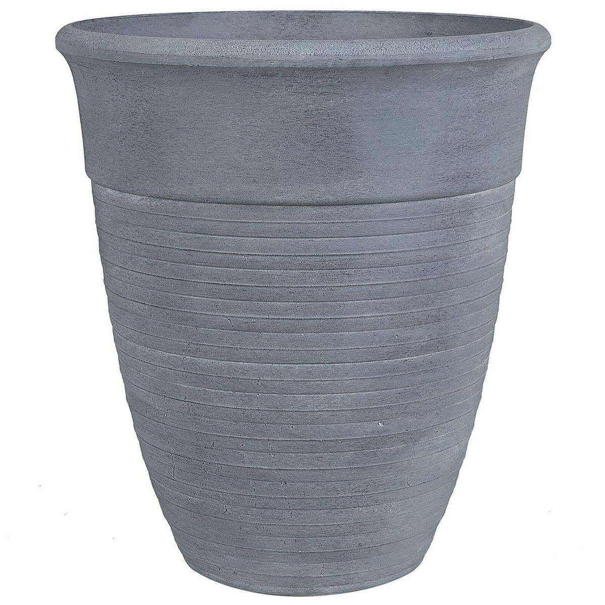 BLUMENTOPF 2er-Set grau rund 50/50/58 cm Katalima - Grau, Stein (58cm) - Beliani