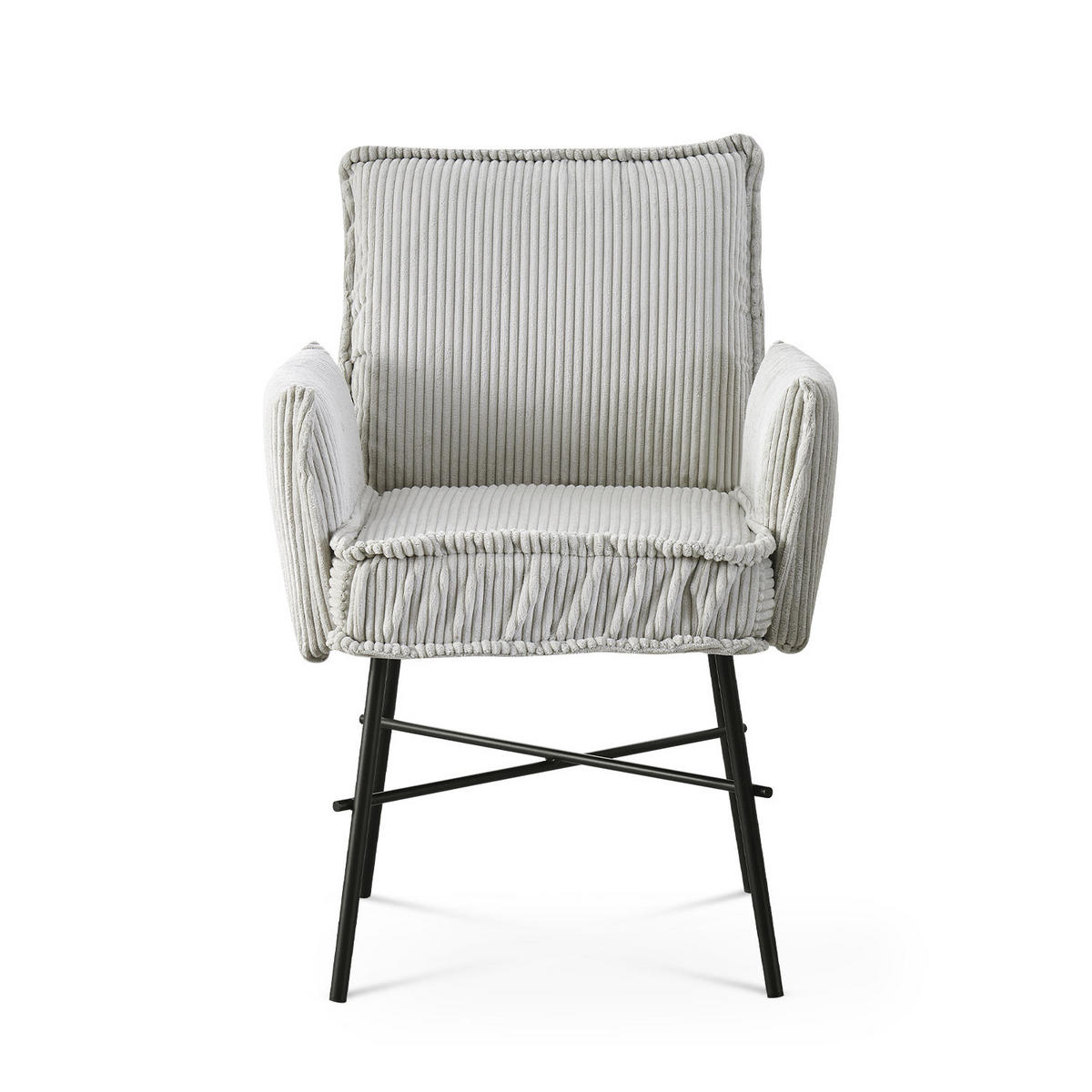 ARMLEHNSTUHL JÜRGEN Hellgrau - Hellgrau, Metall (63/84/63cm) - B&D Home