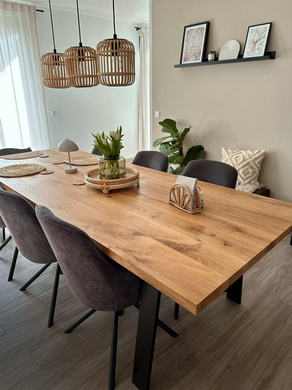 Thumbnail - holz4home® Tischplatte, Eiche, Holz, 80x4x160 cm, Esszimmer, Tische, Esstische