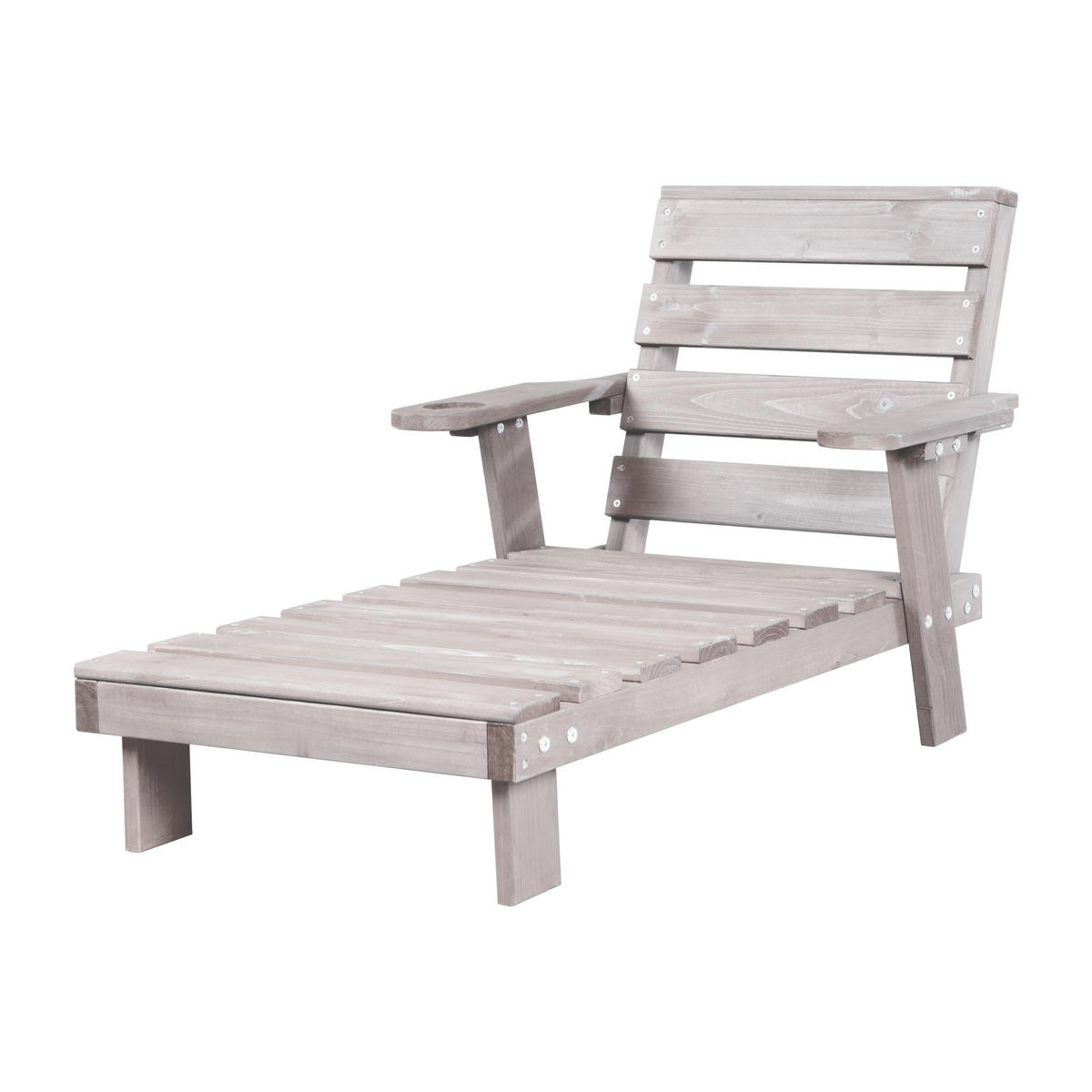 OUTDOORLIEGE Outdoorliege Little Stars - Hellgrau, Holz (55/54/85cm) - Roba