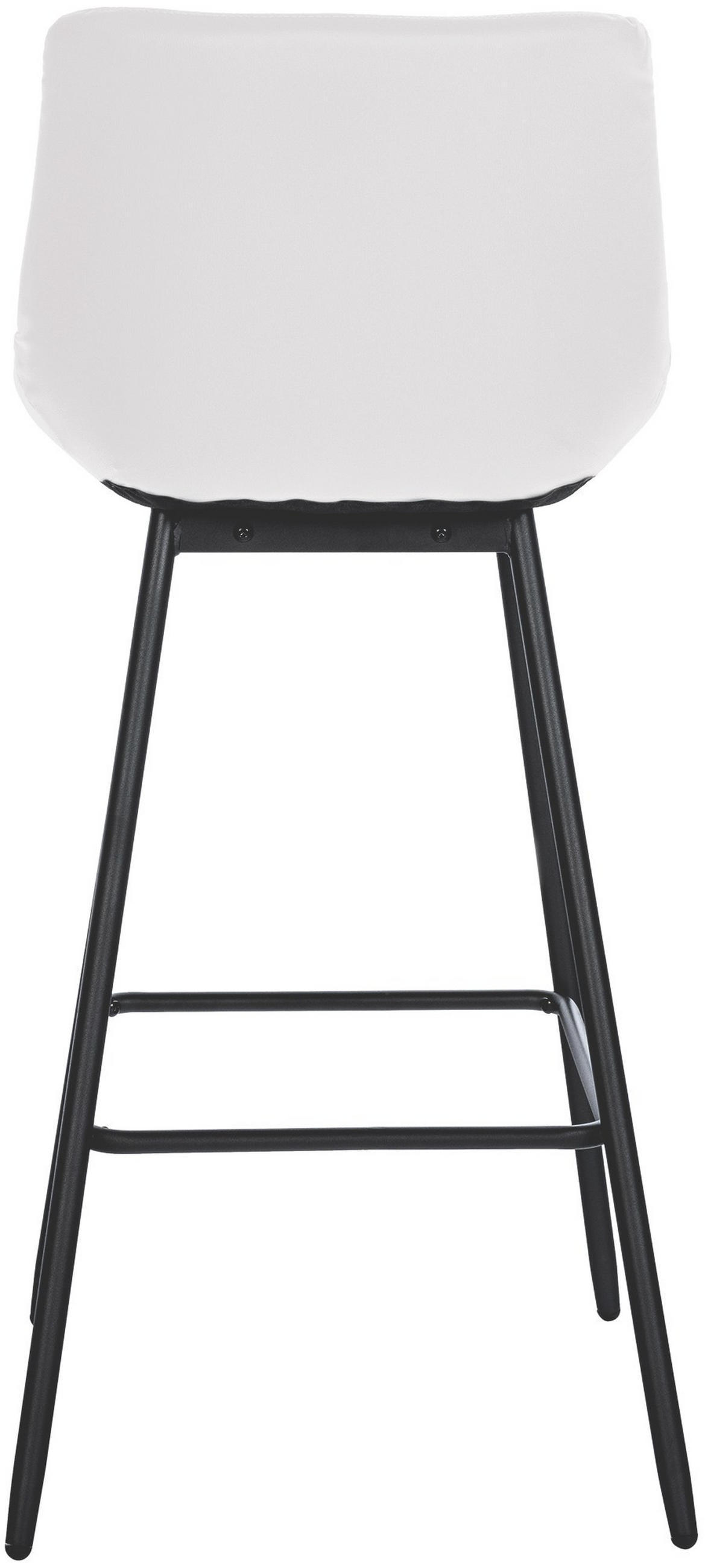 BARHOCKER Lederlook weiß - Schwarz/Weiß, Textil/Metall (49/104/56cm) - CLP