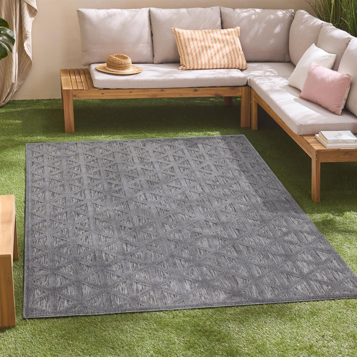OUTDOOR-TEPPICH Santorini 446 Anthrazit 200x290 cm - Anthrazit, Textil (200/290cm) - carpet city