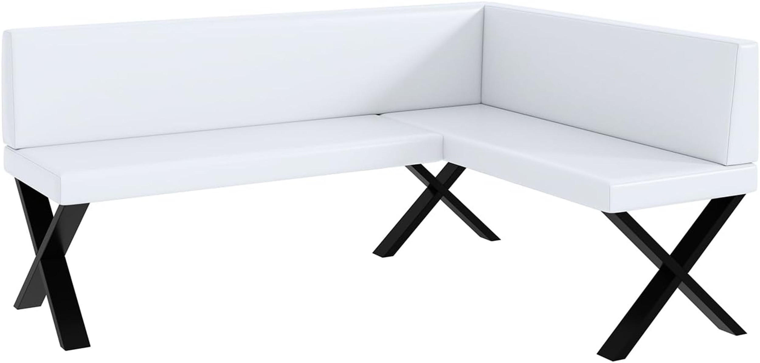 Meblini Eckbank Weiß 168x128 cm