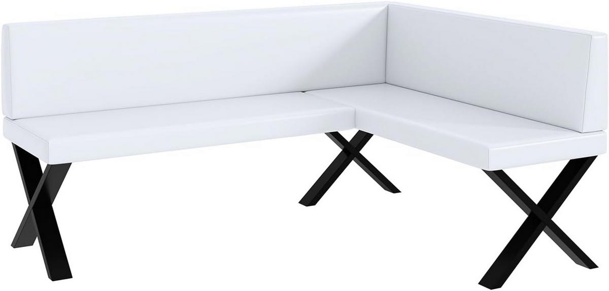 ECKBANK TONI_X - Weiß, Leder (128/168cm) - Meblini