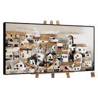 GEMÄLDE Häuschen im Sonnenlicht Schattenfugenrahmen Schwarz 160x80 cm - Schwarz, Holz (160/80cm) - YS-art gallery