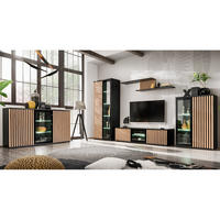 WOHNZIMMER-SET 5-TLG. Catanzaro-164 - Schwarz, Holzwerkstoff (500/192/45cm) - Lomado