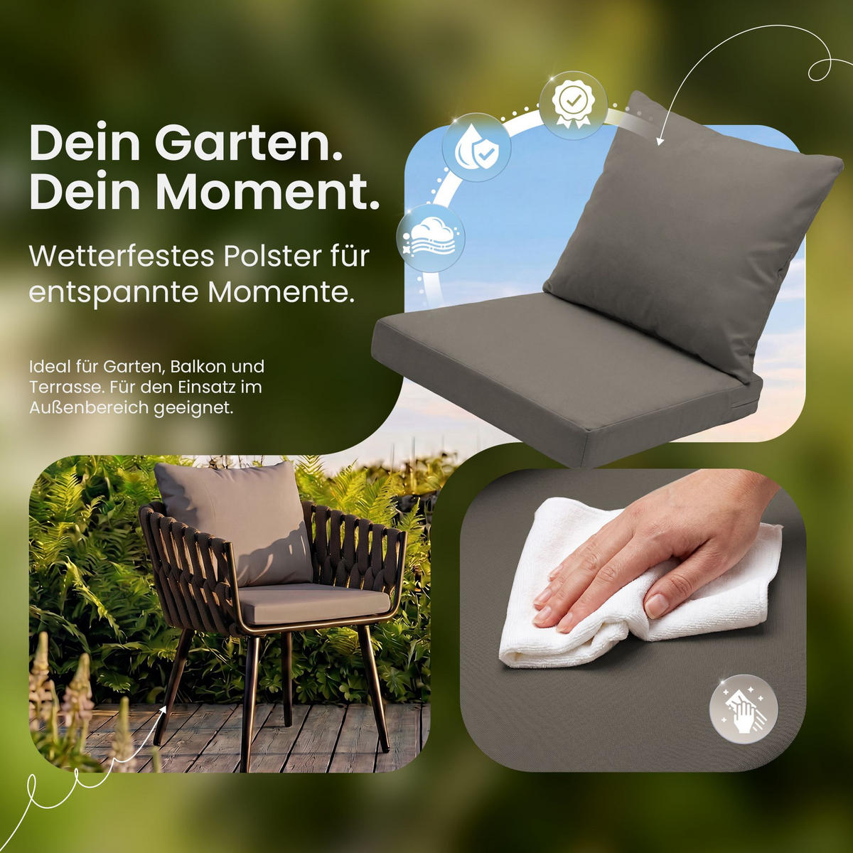 GARTENSTUHL Metall Grau - Grau, Metall (61/43/56cm) - CLP