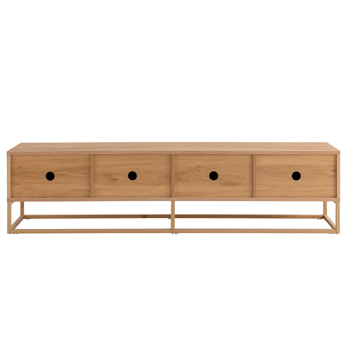 TV-LOWBOARD - Echtholzfurnier - Eichefarben, Holzwerkstoff (180/45/40cm) - home24