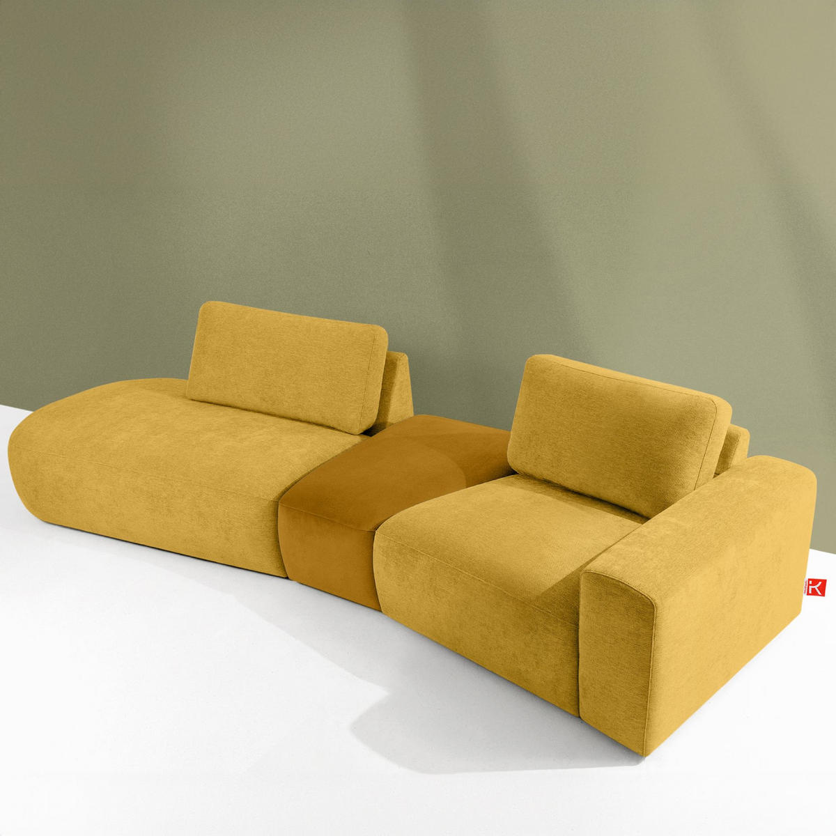 4-SITZER ECKSOFA ZUCCO Chenille links, Gelb - Gelb, Textil (350/84/105cm) - KONSIMO®
