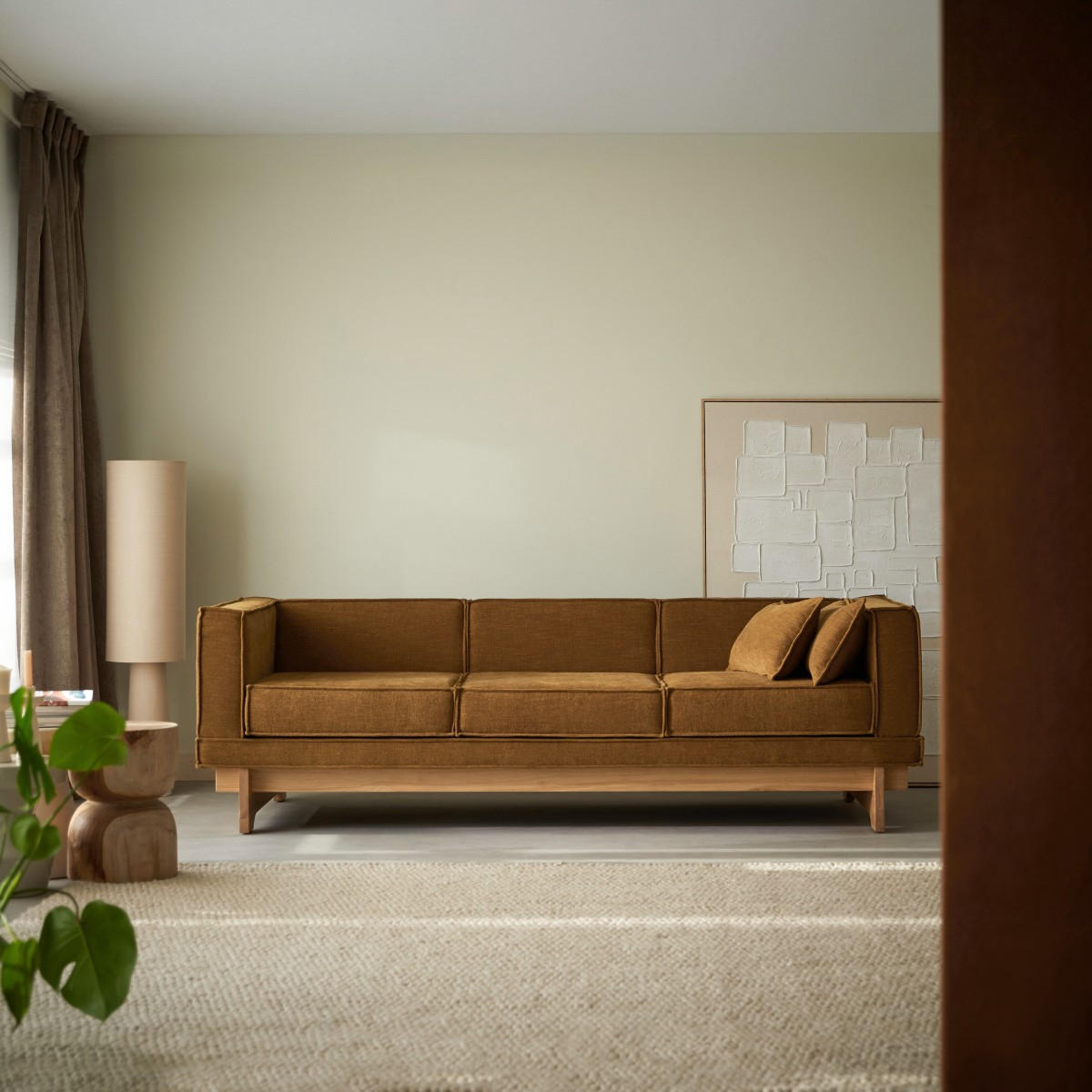 SOFA Miu Senfgelb aus Stoff - Dunkelgelb, Textil (223/46/90cm) - Tikamoon