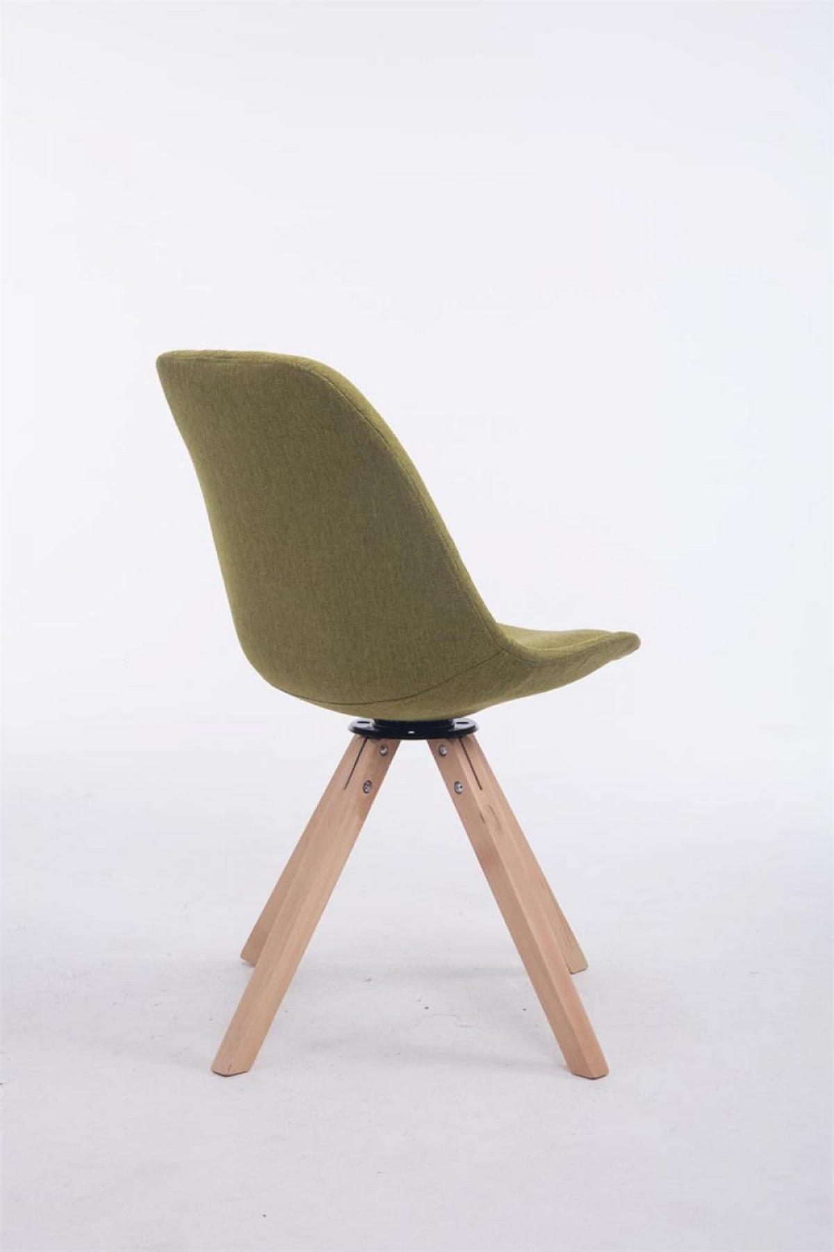 DREHSTUHL Stoff grün - Eukalyptusholzfarben/Grün, Holz/Textil (48/84/56cm) - CLP
