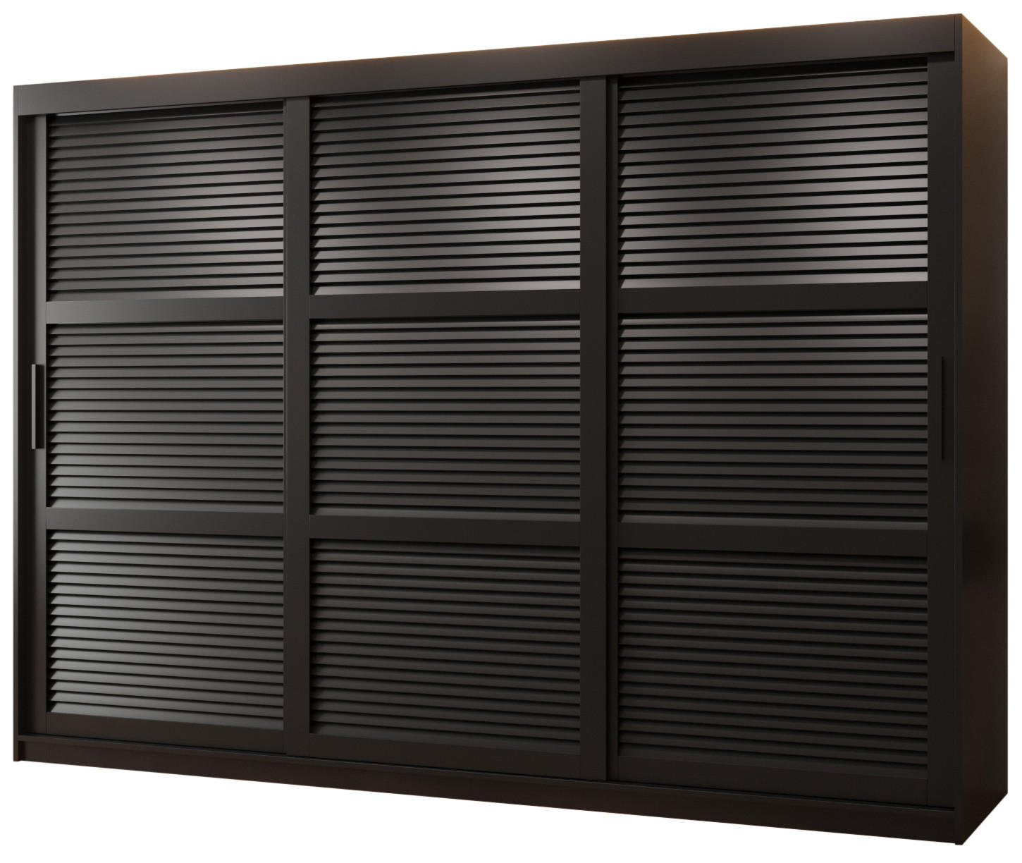 Möbel Kryspol Schwebetürenschrank Schwarz 250x200x62 cm
