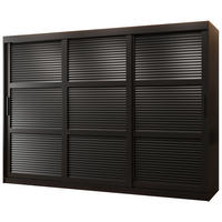 SCHWEBETÜRENSCHRANK 200/250/62 3-türig - Schwarz, Holz/Kunststoff (250/200/62cm) - MÖBEL KRYSPOL