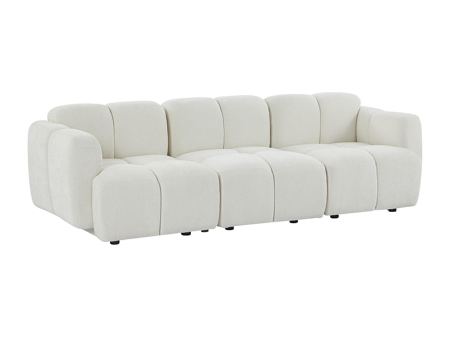 MODULIERBARES Sofa - 3 Personen - stoff - gebrochenes weiß Carlivi - Weiß, Holz/Textil (258/73/92cm) - Vente-Unique