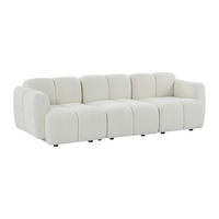 MODULIERBARES Sofa - 3 Personen - stoff - gebrochenes weiß Carlivi - Weiß, Holz/Textil (258/73/92cm) - Vente-Unique