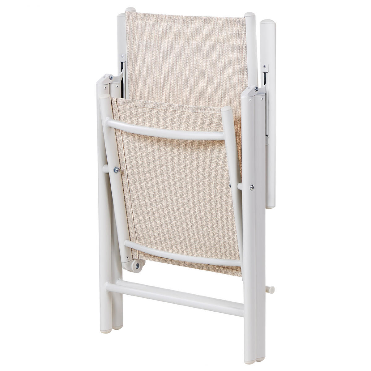 GARTENSTUHL 6er-Set Aluminium beige Catania - Beige, Metall (54/103/65cm) - Beliani