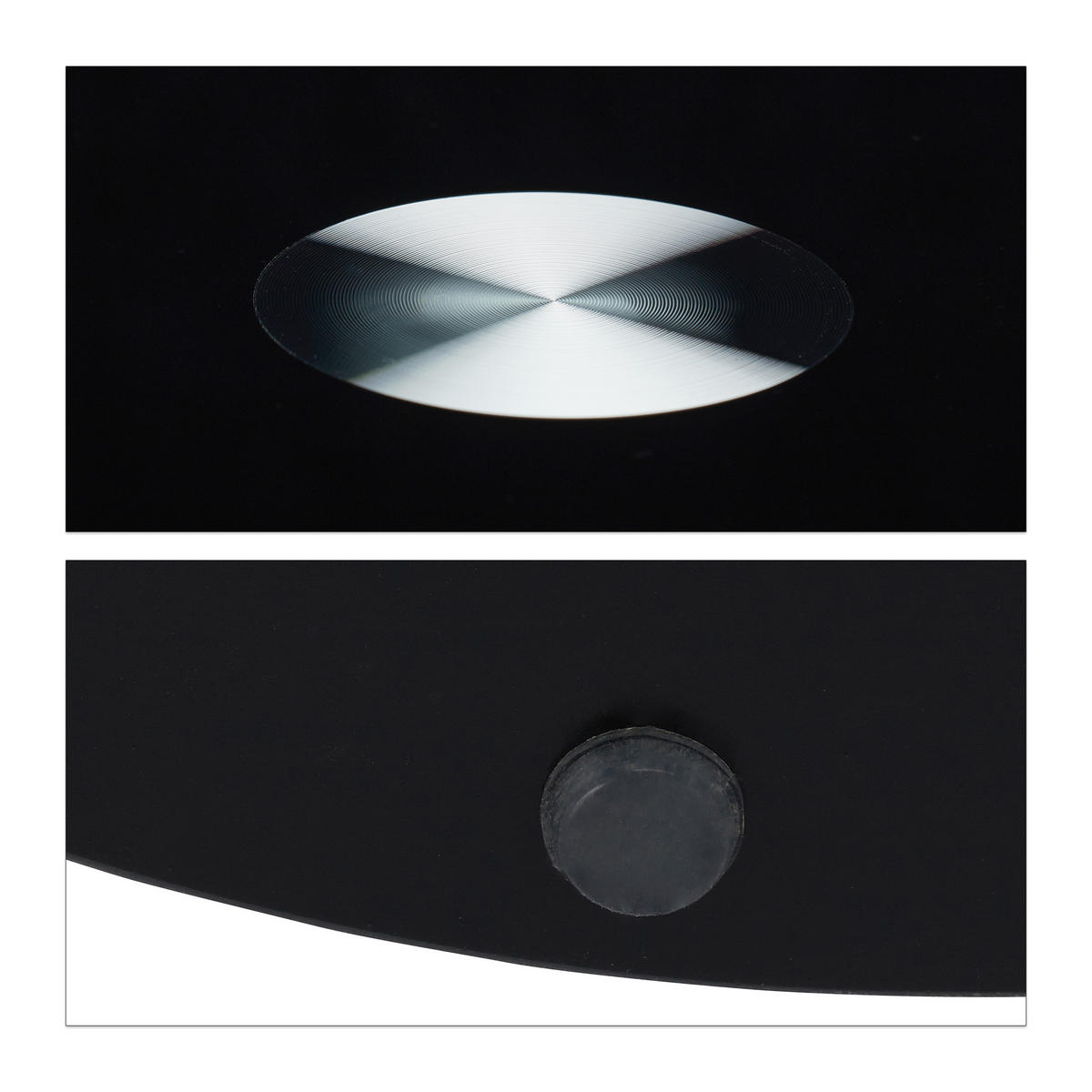 BEISTELLTISCH - Schwarz, Glas/Metall (43/43/53cm) - Relaxdays