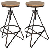 BARHOCKER 2er Set Metall Bronze - Bronzefarben, Metall (44/67/44cm) - CLP