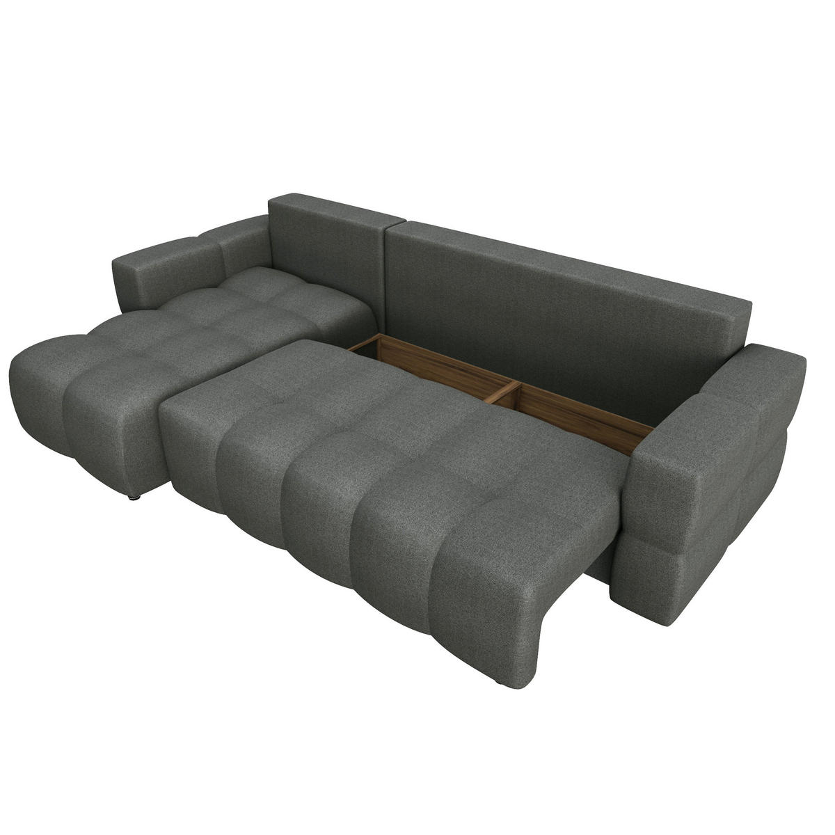ECKSOFA LINKS Rastergewebe Anthrazitgrau 286.0 CENTIMETERScm - Dunkelgrau/Anthrazit, Textil (169/286cm) - Sia Home
