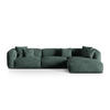 ECKSOFA modular rechts Martina aus Samt petrol 3 Sitzplätze - Salbeigrün, Textil (176/332cm) - Micadoni