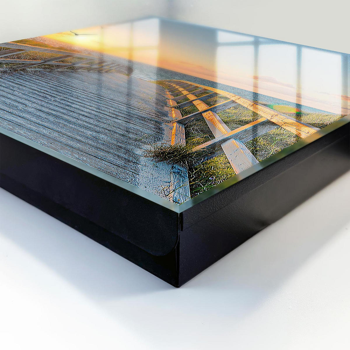 SCHLÜSSELBOX Schwarz 30x30 cm- Türöffnung nach rechts - Ozeanpfad - Blau, Metall (30/30/5cm) - TULUP