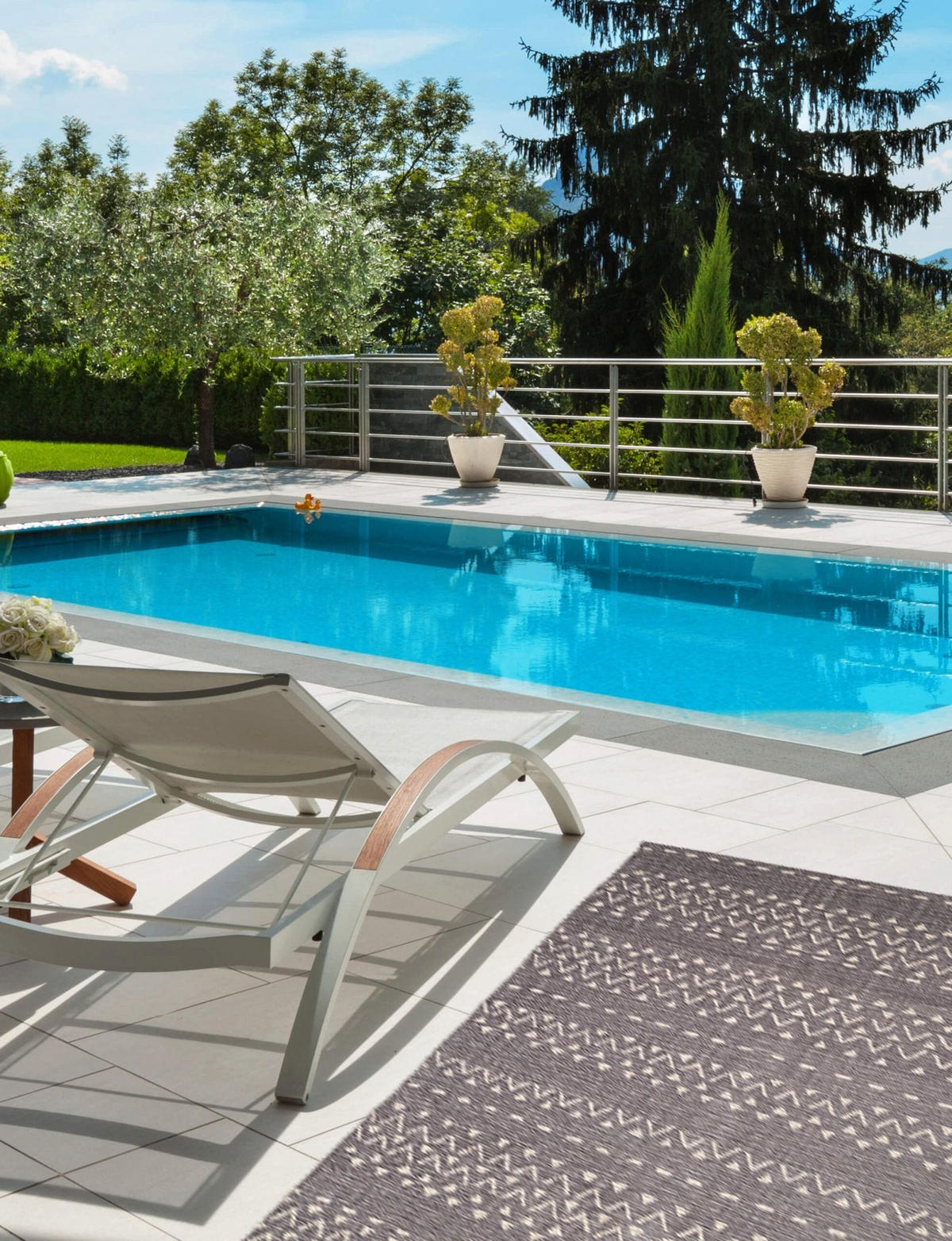 TEPPICH Indoor Outdoor Ethno-Stil grau - Grau, Textil (160/230cm) - AFK Living