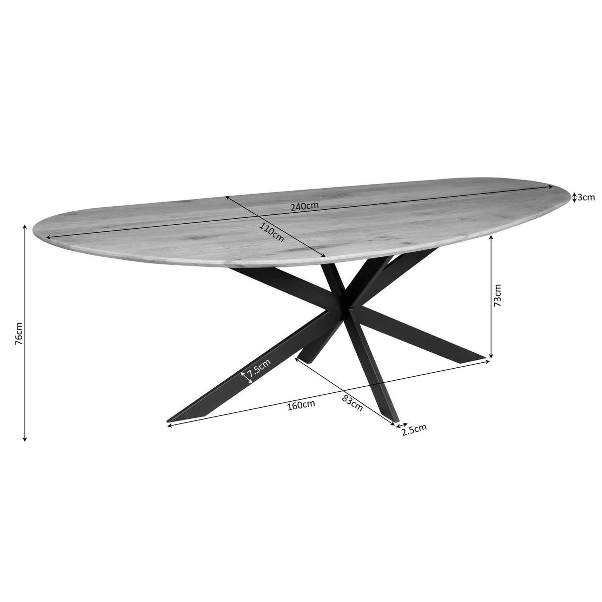 ESSTISCH Lou Braun 110/240/76 cm - Braun, Holz (110/240/76cm) - Starfurn