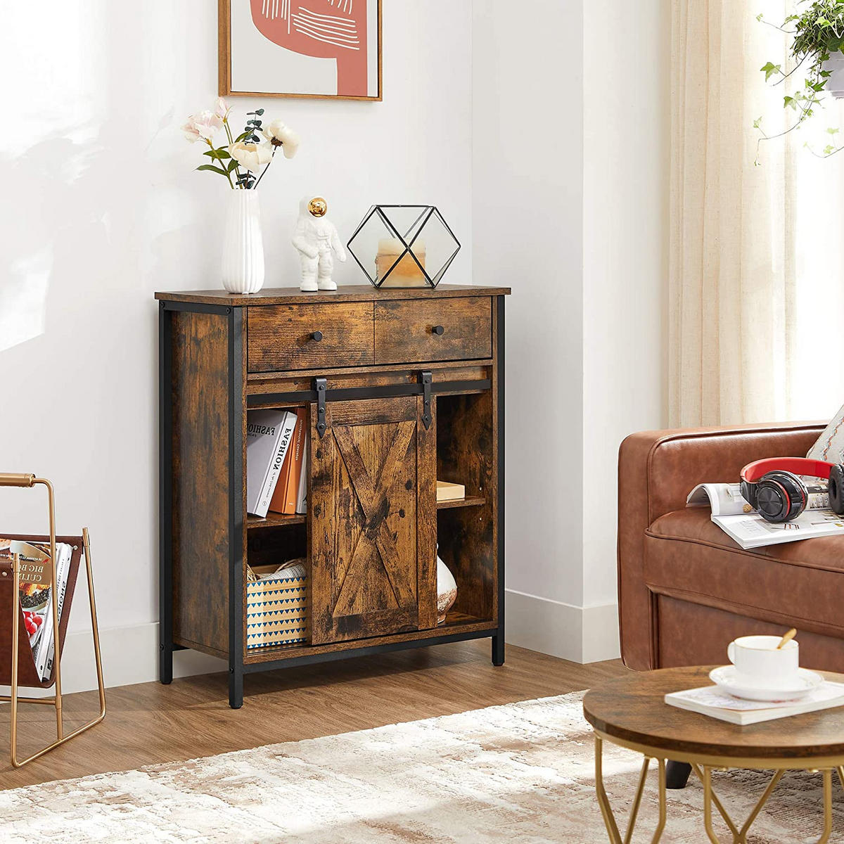 BEISTELLSCHRANK - Braun, Holzwerkstoff (30/80/70cm) - Hansiro