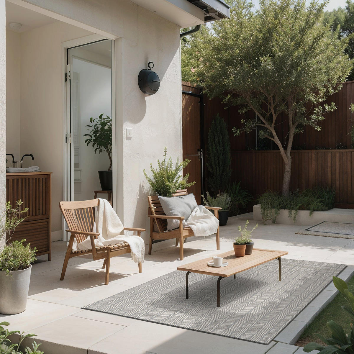 TEPPICH für Innen und Außen grau - Grau, Textil (160/230cm) - AFK Living