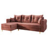 ECKSOFA Zako L - Dunkelrosa/Naturfarben, Holz/Textil (238/138cm) - MIRJAN24