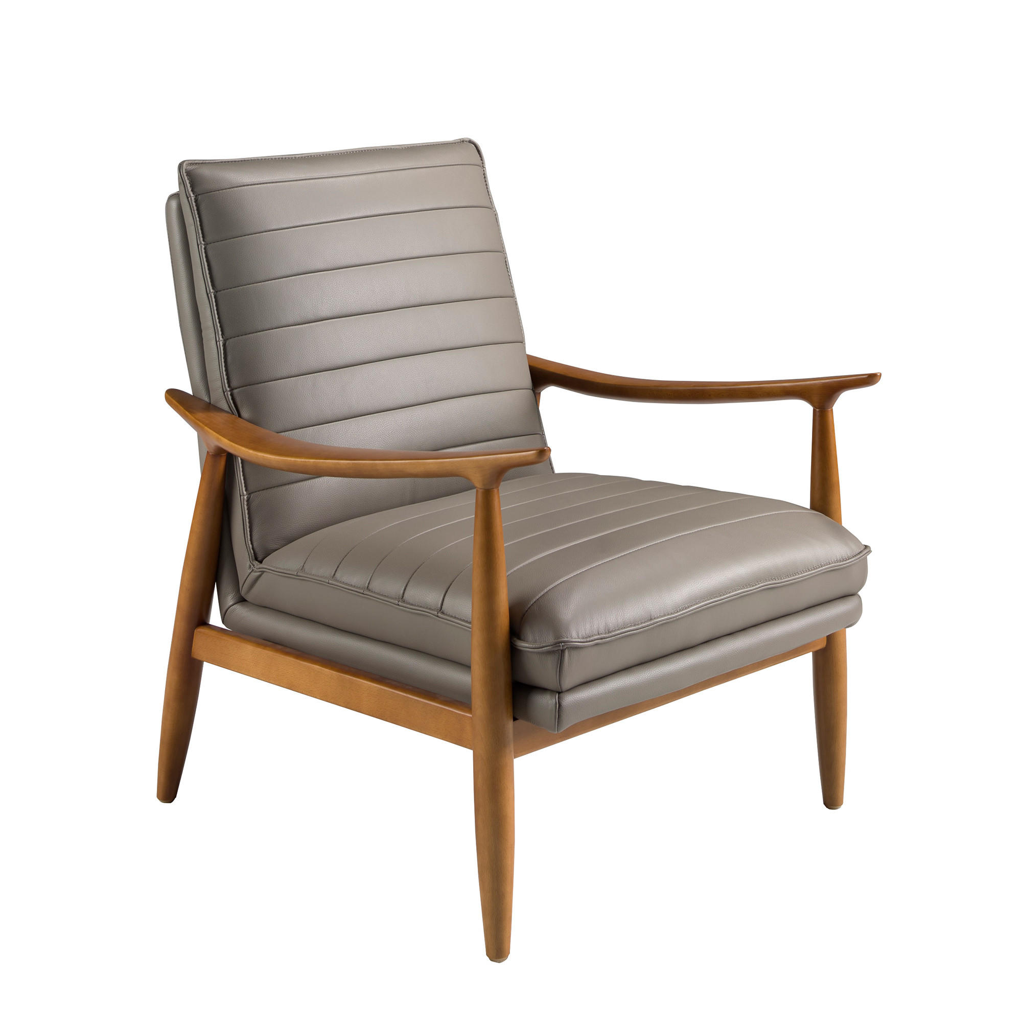 SESSEL Grau Honig 73/83/91 cm - Grau/Honig, Leder (73/91/83cm) - ANGEL CERDA