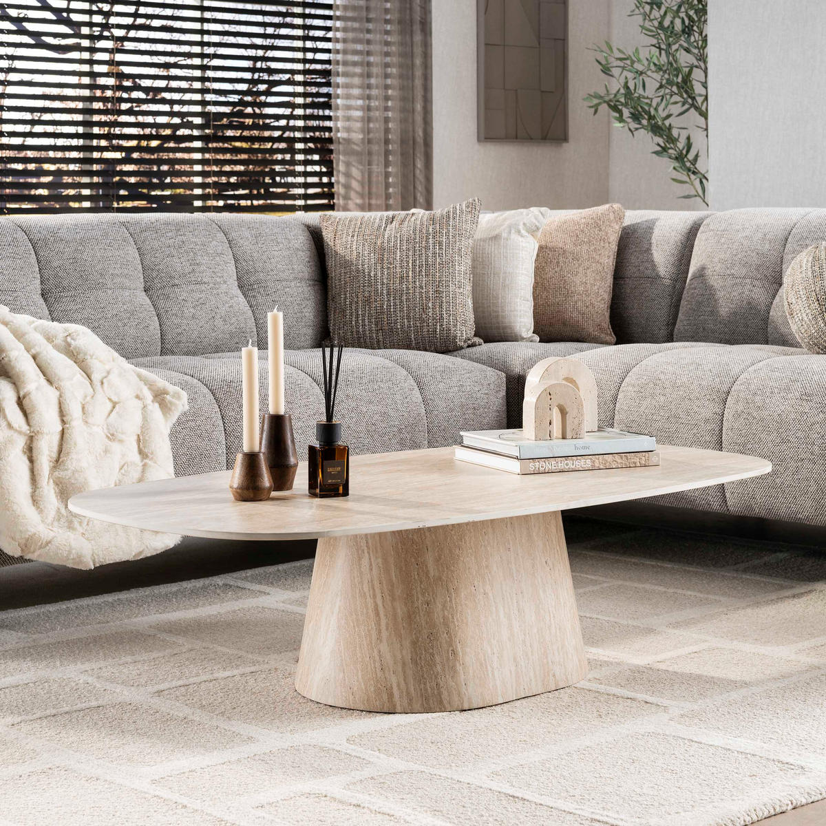 COUCHTISCH Centro 88 70/135/35 cm - Beige, Keramik (70/135/35cm) - Hoyz Collection
