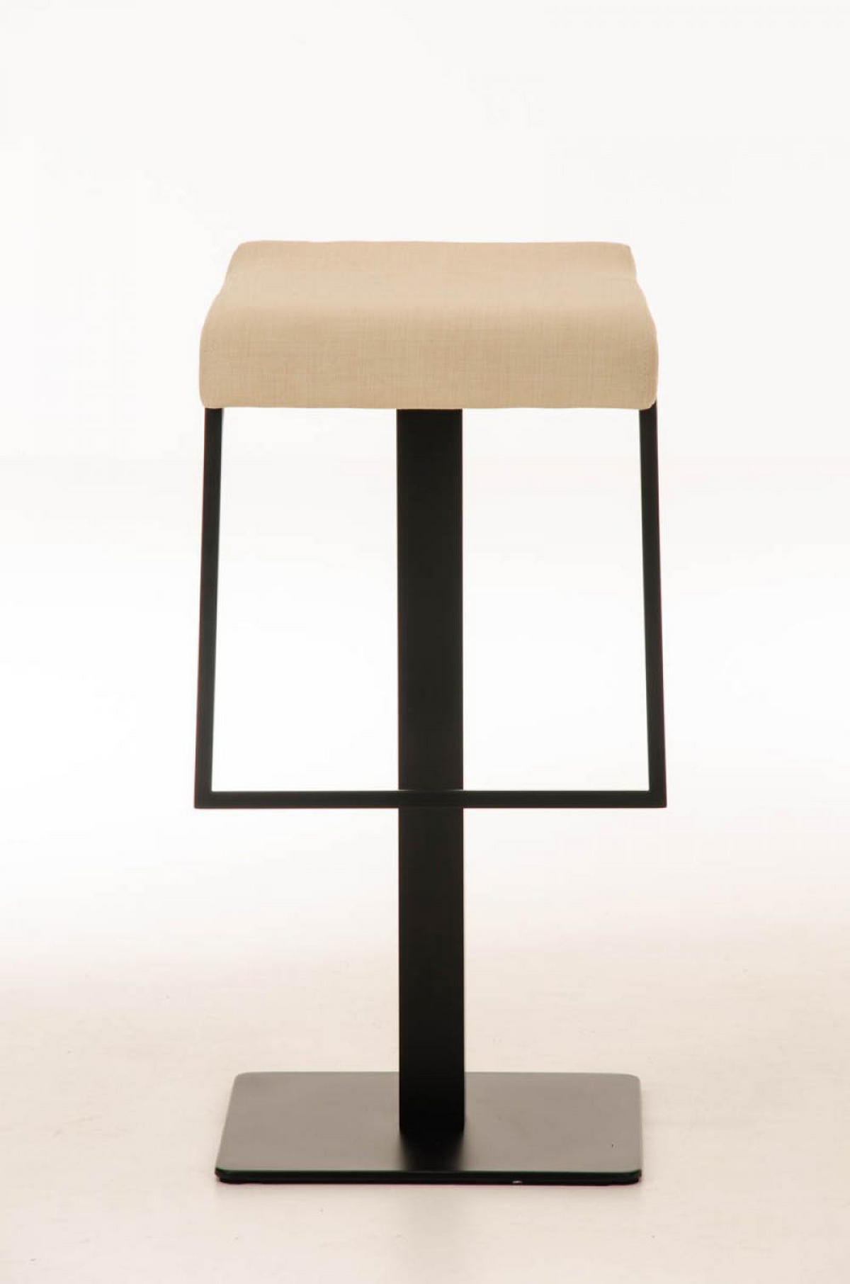 BARHOCKER Stoff creme - Creme/Schwarz, Textil/Metall (39/78/42cm) - CLP