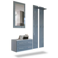 GARDEROBE Kioto Front in Grau Hochglanz - Grau, Holzwerkstoff (170/200/35cm) - Vladon
