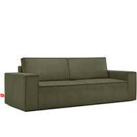 3-SITZER-SCHLAFSOFA NAPI in Pet Friendly Cord-Stoff, Olivgrün - Schwarz/Olivgrün, Textil (244/89/101cm) - KONSIMO®