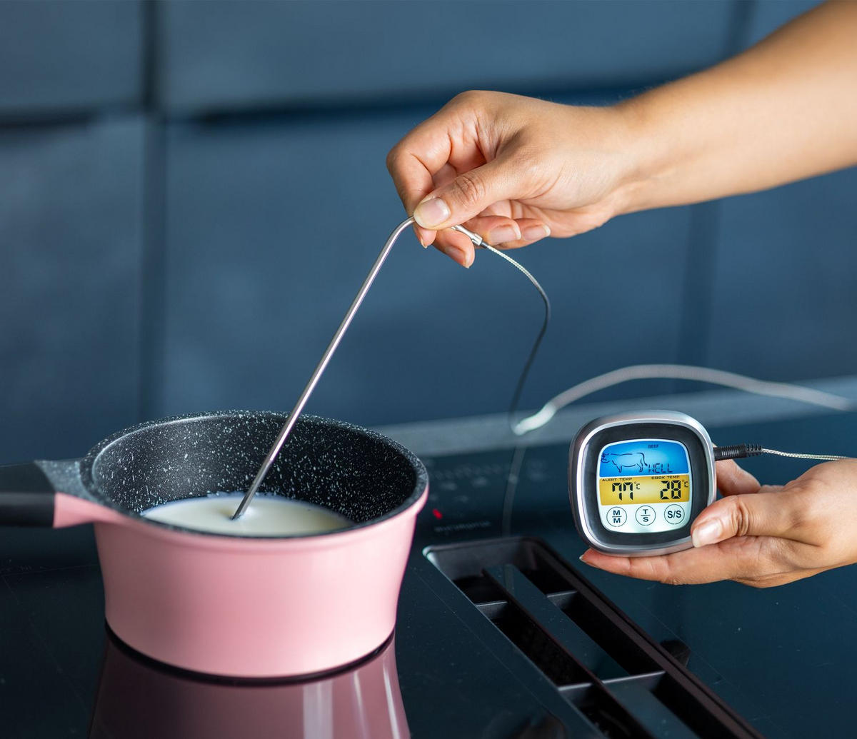 GRILLTHERMOMETER mit Timer - Weiß, Kunststoff - Intirilife