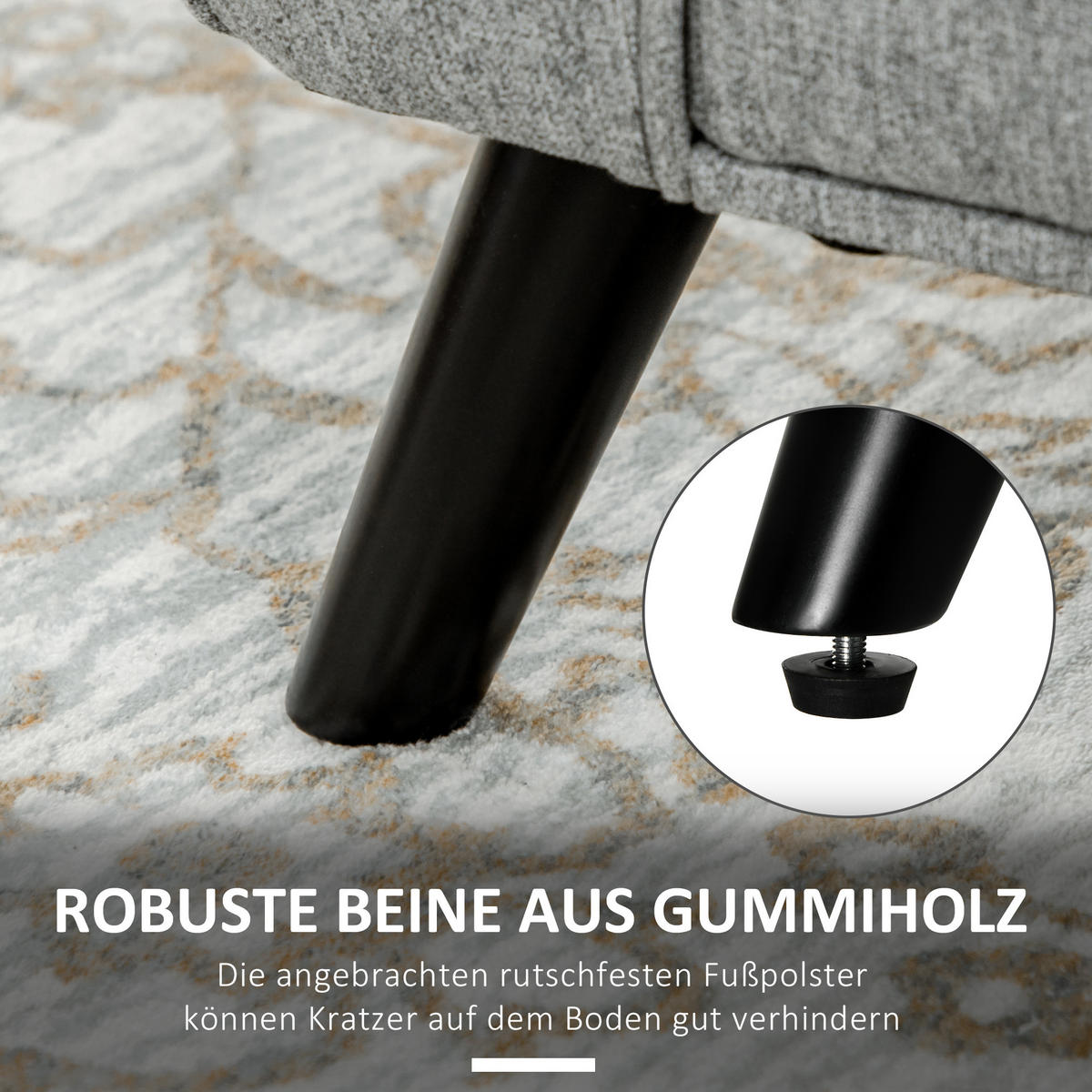 SITZBANK, Bettbank mit Stauraum, Polsterbank mit Armlehne, Leinenoptik, Grau - Hellgrau, Kunststoff (49/68/140cm) - HOMCOM