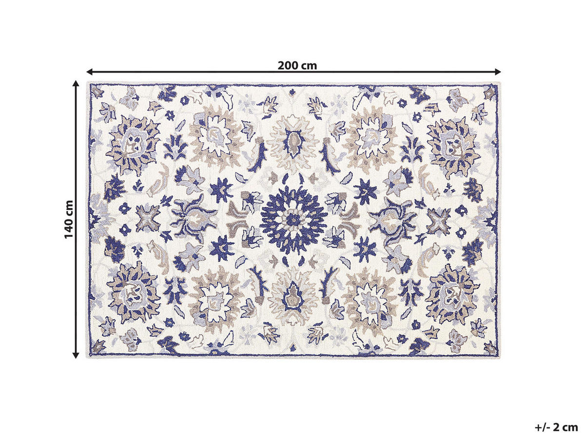 VINTAGE-TEPPICH Kumru 200/140 cm - Beige, Textil (140/200cm) - Beliani